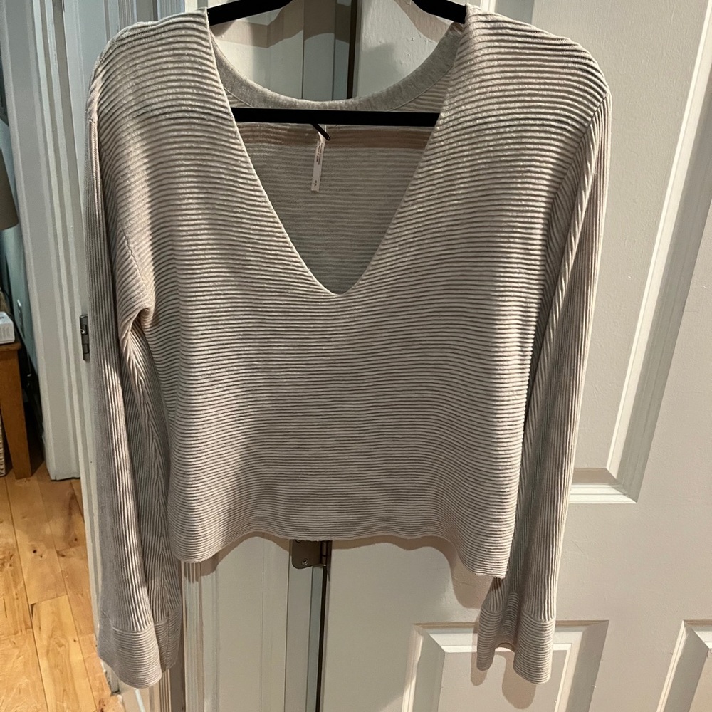 Deep V comfy long sleeve Free People top